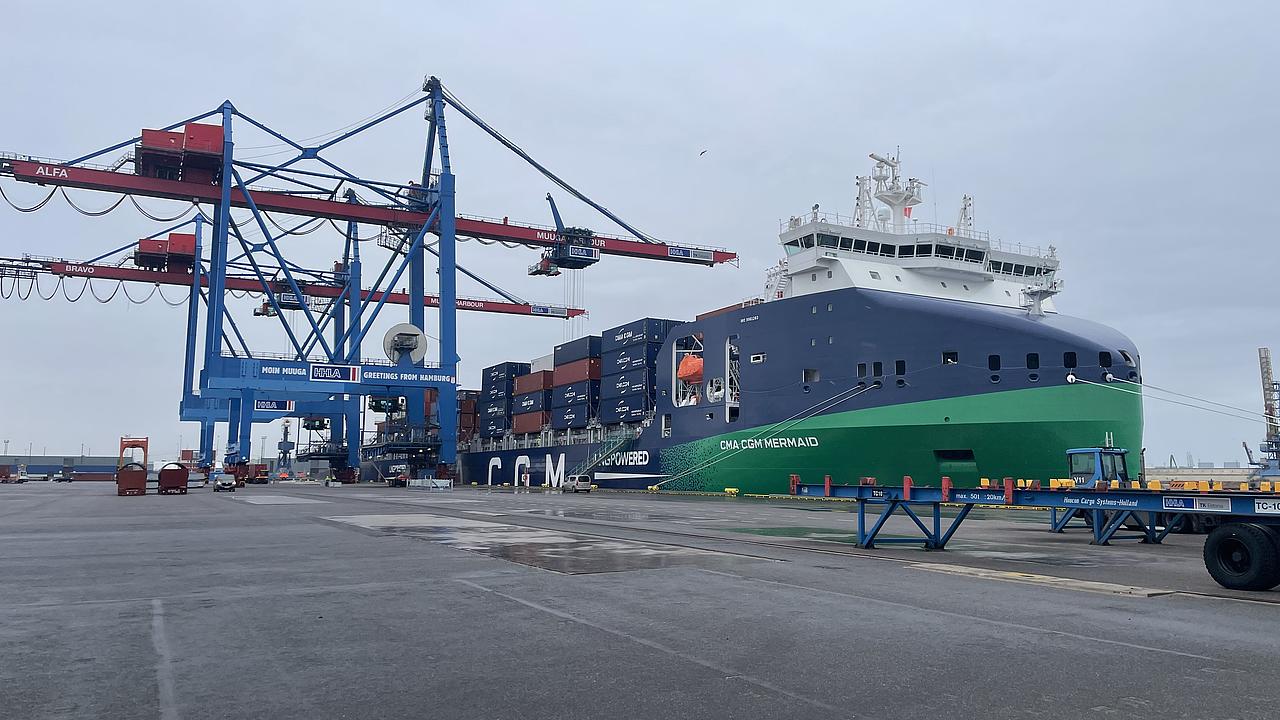 Новейший контейнеровоз CMA CGM посетил терминал HHLA TK Estonia